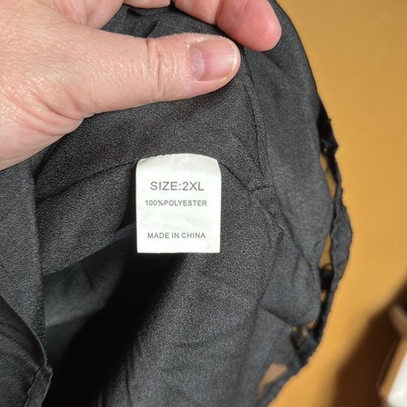 Mincib Summer Flowy Chiffon Loose Fit Square Neck Puff Sleeve Blouse Size 2X - Picture 8 of 9